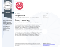 Deep Learning Specialization Zertifikat von coursera.org und deeplearning.ai