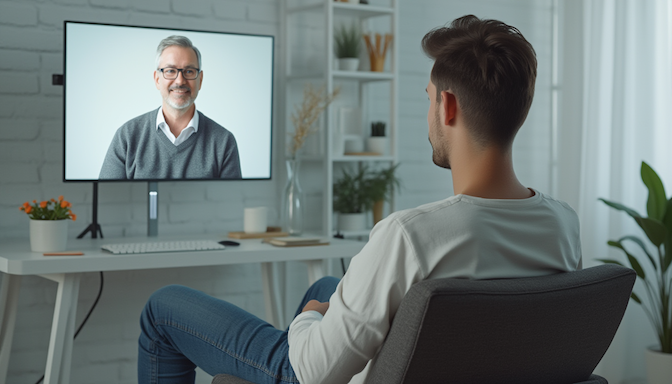 Therapiesitzung mit einem KI-Therapeuten.